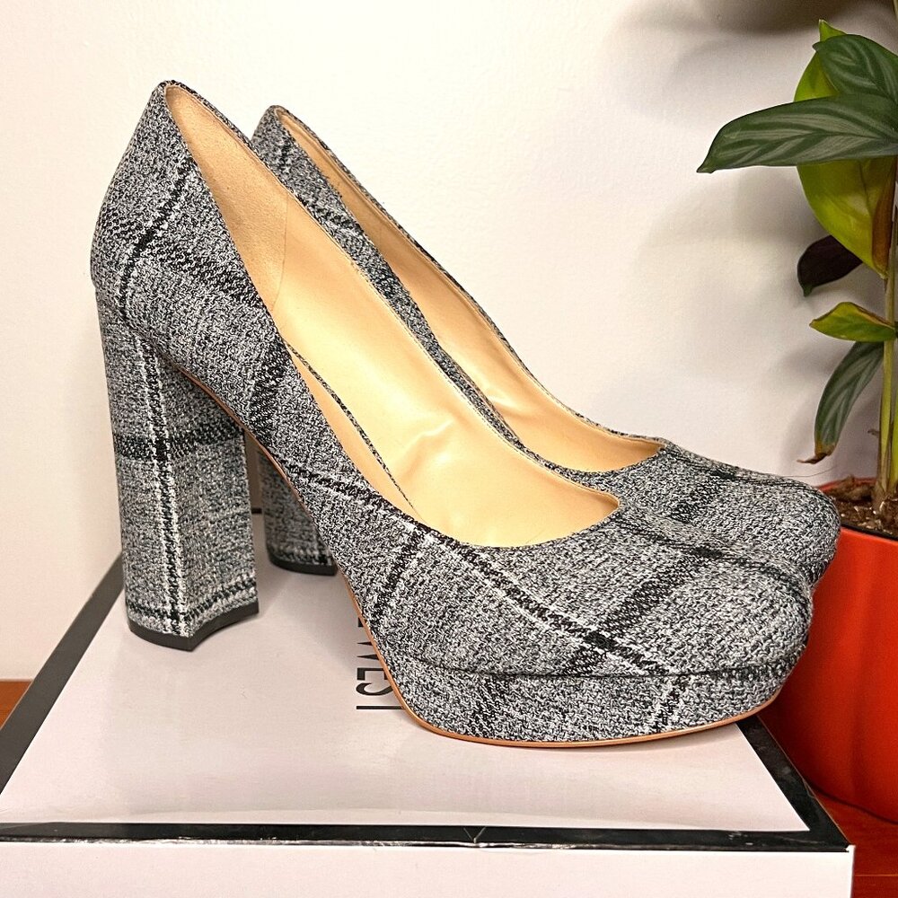 Nine West Plaid Platform Heels